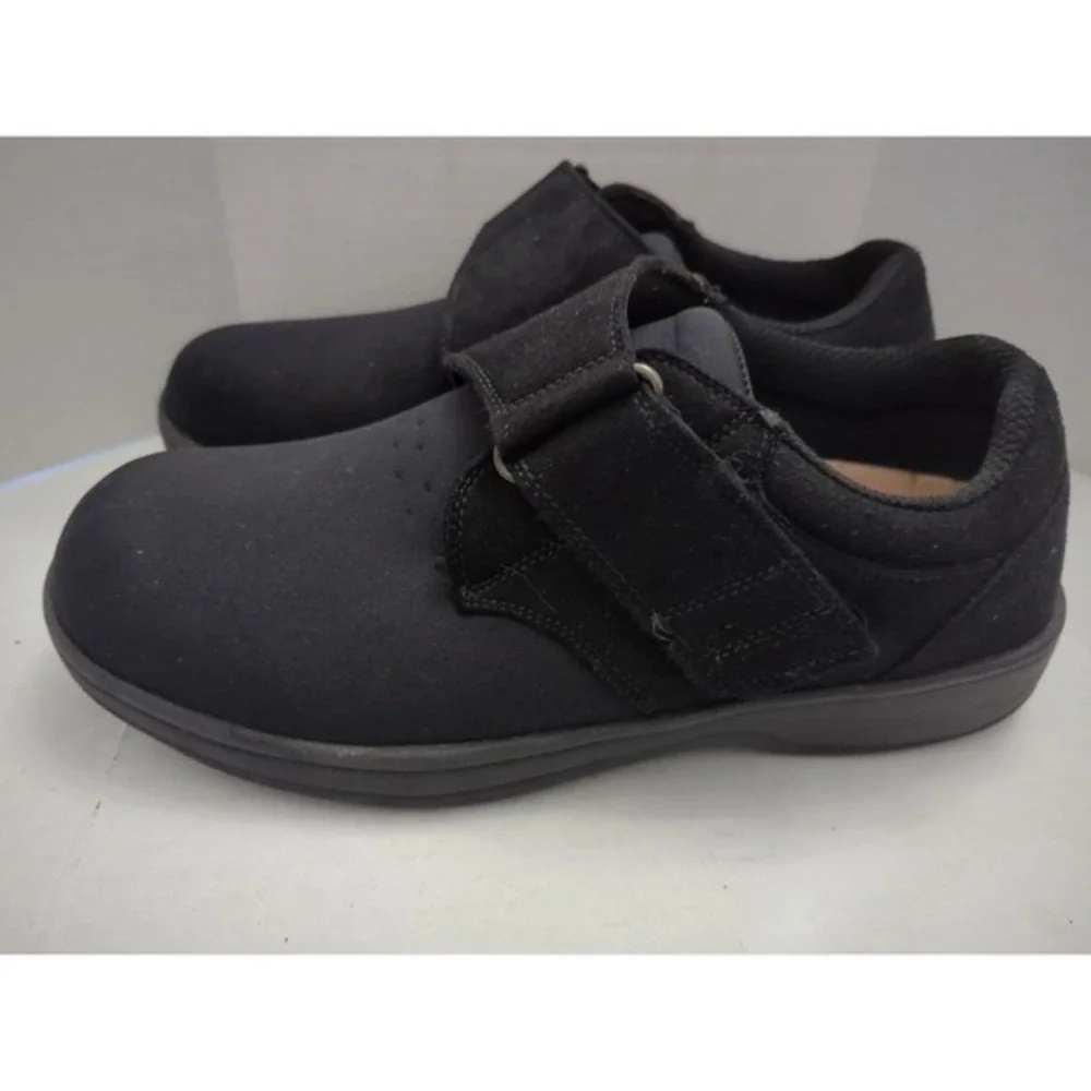 Orthofeet 525 Bismarck Stretch Orthotic Shoes Mens Size 9 XWide 4E Black Comfort